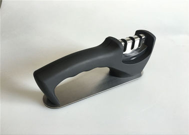 BSCI Approved Portable Cooks Knife Sharpener Three V - Shaped Grooves Design